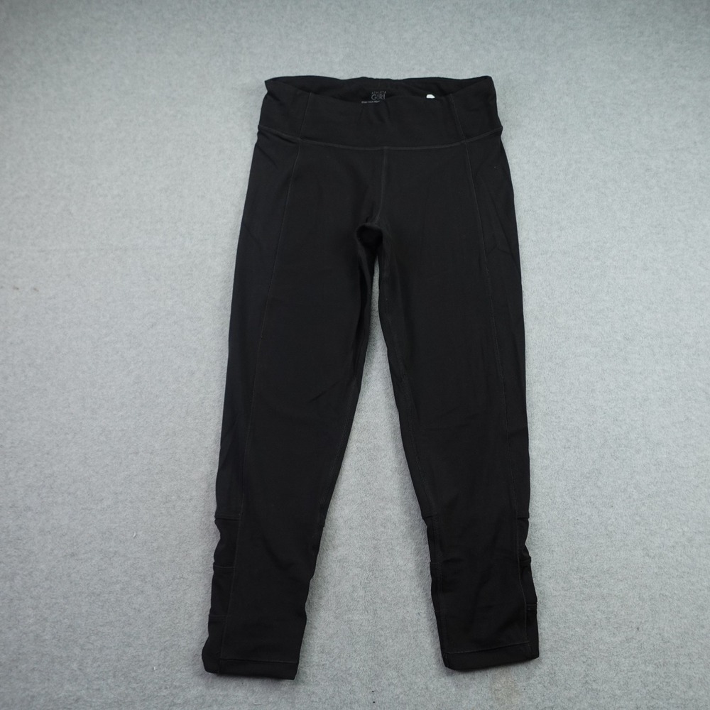 Athleta Girl Leggings Girls XL 14 Black Cinch Capri Active Stash Your Treasures